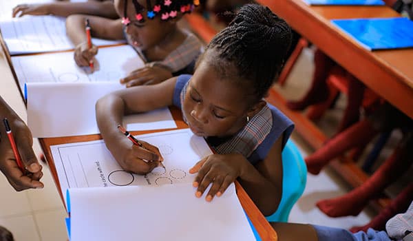 Student focused on their schoolwork