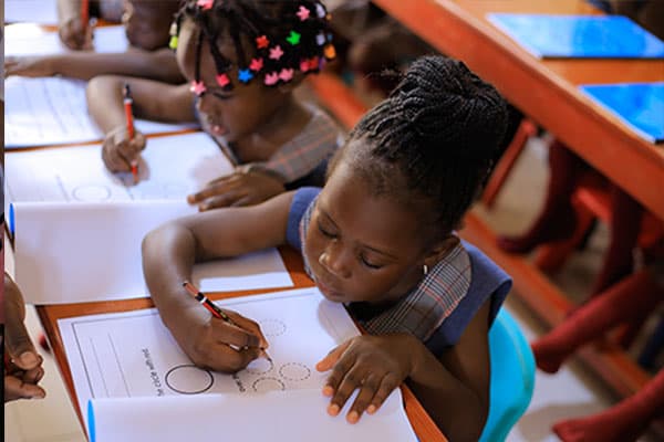 Children engaged in classroom learning