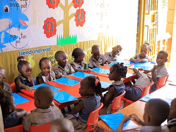 Children in a classroom lesson